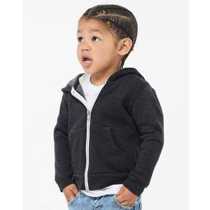 2025 meilleur enfant en bas âge éponge polaire pleine fermeture éclair à capuche brodé uni teint coton biologique respirant enfants - Product Image 6