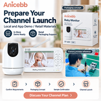 Moniteur Bébé Anicebb BM5R5W 5 Pouces 720P Double Mode avec Écran et Application Tuya, Vision Nocturne et Communication Bidirectionnelle pour Distributeurs