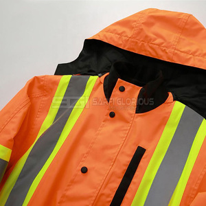 Chaqueta Bomber de Trabajo de Invierno de Alta Visibilidad Personalizable, Ropa de Seguridad Reflectante de Poliéster para Ropa Reflectante - Product Image 4
