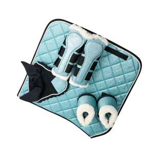 TARIQ MFG CO-Ensemble de tapis de selle pour cheval avec coussinet matelassé brillant et bonnet d'oreille assortis - Product Image 5