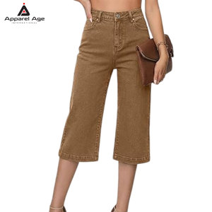 <b>Top</b> Quality Latest Design Women Jeans Capris Wholesale Design Your Own Women Capris Made In Pakistan - Product Image 2