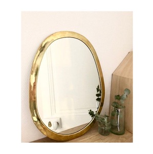 Golden Brass <b>Mirror</b> with Handcrafted <b>Vintage</b> Frame for Traditional Indian Home Interiors Puja Room Temple and Festive Use - Product Image 6