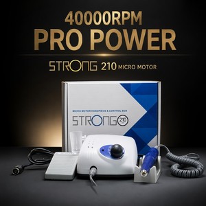 Мощный микро-мотор Strong 210 105L - высокоточный инструмент для полировки и гравировки ювелирных изделий, 40000 об/мин, набор - Product Image 1
