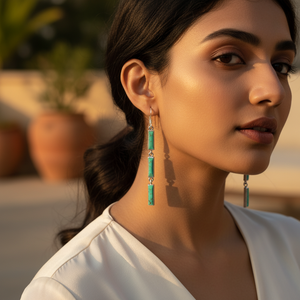 Pendientes de Plata 925 con Gema Verde, Joyería de Moda para Regalo de Mujer - Product Image 3