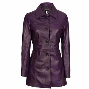 Manteau long élégant décontracté respirant pour femmes, élégant manteau en cuir tricoté d'hiver, trench-coat moderne, vêtements d'extérieur tendance - Product Image 4