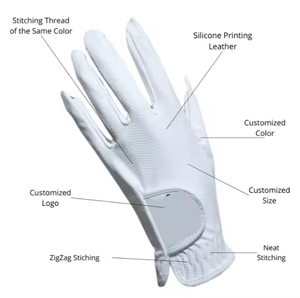 Gants de golf personnalisés de haute qualité en cuir Cabretta pour hommes femmes respirant main gauche impression en silicone indonésie sport - Product Image 5