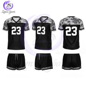 Drapeau personnalisé maillots uniformes de football jeunes jouant porter tissu en maille respirante avec numéro de sergé attirail et Options de logo - Product Image 1