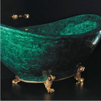 Évier en malachite, pierre semi-précieuse, pièce maîtresse luxueuse et unique pour votre salle de bain