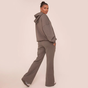 Ensemble de survêtement 2 pièces pour femmes gris anthracite de qualité supérieure Sweat à capuche et pantalon de survêtement Ensemble de survêtement 2 pièces pour femmes pleine longueur - Product Image 6