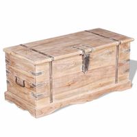 Grand coffre de rangement en bois fait à la main coffre rustique organisateur boîte en bois massif meubles de style vintage avec poignées pour le rangement de la maison
