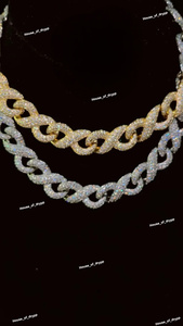 Collar de Cadena Cubana de Lujo Plateado con Incrustaciones de Diamantes de Imitación Moissanite, Estilo Hip Hop, Joyería de Estilo Rapero - Product Image 2