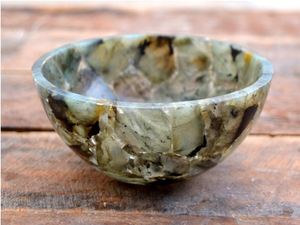 Bol de pierres précieuses en labradorite naturelle sculptée à la main de qualité supérieure Rare Spectrolite Stone Home Decor Meditation Crystal Chakra Flashy Premium - Product Image 2