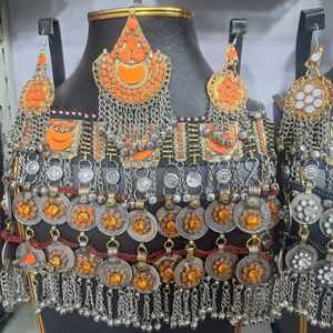 Conjunto de pendientes de collar afgano de estilo tradicional, superventas, Nueva joyería antigua, collares hechos a mano, pendientes, conjuntos de joyería - Product Image 6