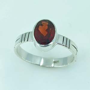 Boho January Birthstone <b>Ring</b> in 925 Sterling <b>Silver</b> Handmade <b>Garnet</b> Inlay High Quality Top for Her Birthday Anniversary Gift - Product Image 6