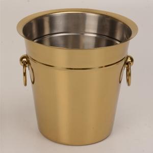 Double Walled <b>Stainless</b> <b>Steel</b> <b>Wine</b> Chiller With Wood Base <b>Stainless</b> <b>Steel</b> <b>Wine</b> Bottle Insulation <b>Cooler</b> Bucket - Product Image 5