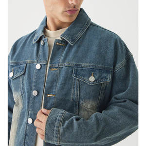 Chaqueta vaquera de nuevo diseño personalizado de alta calidad para hombre 2025 chaqueta vaquera de moda con cuello levantado gran oferta - Product Image 6