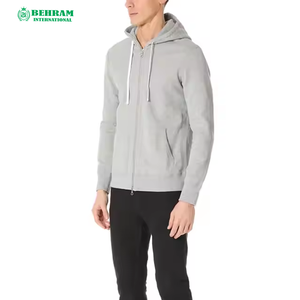 เสื้อฮู้ดซิปสีเขียวมิ้นท์ ทรงปกติ ผ้าฝ้ายเฟรนช์เทอร์รี่ สีพื้น เสื้อฮู้ดลำลอง สวมใส่ได้ในฤดูใบไม้ร่วง - Product Image 5