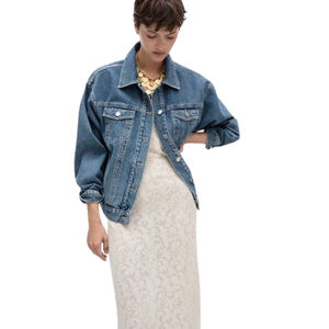 Veste en jean vintage unisexe, col montant, boutons recouverts, coque en coton antibactérien, rembourrage en polyester, vêtement d'extérieur d'hiver - Product Image 1