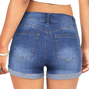 100%cotton breathable custom jeans denim <b>shorts</b> customized denim <b>shorts</b> for <b>women</b> outfit winter summer - Product Image 3