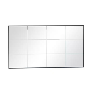 Newly Designed Black Metal Grid Style <b>Panel</b> Wall <b>Mirror</b> for Decorative Home Living Room Decor Gold Metal Wall <b>Mirror</b> - Product Image 1