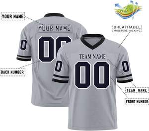 Maillots de football d'équipe personnalisés OEM tissu à mailles en polyester manches à séchage rapide numéros de nom du logo à rayures impression par transfert de chaleur - Product Image 2