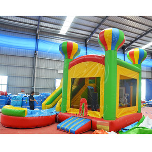 Hot Air Balloon <b>Inflatable</b> <b>Water</b> <b>Slide</b> Kids Splash Pool Combo PVC Material Bouncy Jumping Bouncer Outdoor Indoor Play Center - Product Image 2
