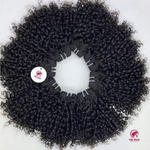 <b>2023</b> Best Selling for Pixie Curly Virgin Cuticle for Genius Weft Double Drawn Machine Weft Vietnamese Human Hair Extensions - Product Image 4