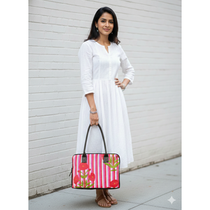 Sac fourre-tout décontracté grand format Jaipuri pour ordinateur portable, étanche, avec fermeture éclair en tissu, pour le travail et le transport d'ordinateurs - Product Image 1