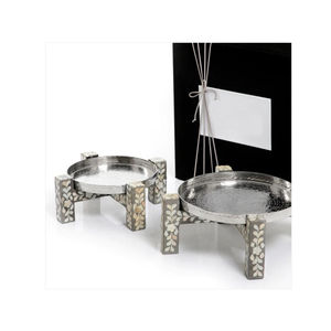 แท่นวางช็อกโกแลตสีเงินสุดหรูสำหรับตกแต่งโต๊ะขนมหวานสุดหรูและงานจัดเลี้ยง - Product Image 2
