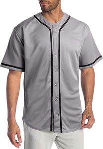 EE. UU. Tamaño Uniforme de béisbol en blanco Personalizar Malla impresa Bordado transpirable Botón Abajo Camiseta de béisbol - Product Image 4