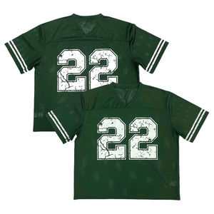 Personnalisé Américain Rétro Recadrée Surdimensionné Vintage Streetwear Sports Jersey Boxy Mesh T-shirt pour le Football Américain Football Porter - Product Image 1