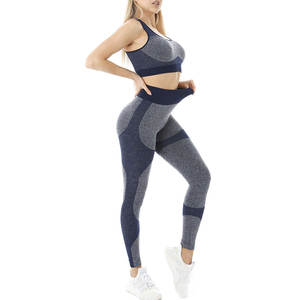 Gimnasio de alta calidad Fitness Conjunto de yoga sin costuras Mujeres 2 piezas Conjunto de yoga sin costuras Deportes Gimnasio Desgaste Conjunto de yoga - Product Image 2