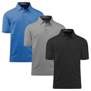 Chemises polo grande taille pour hommes Polo vierge avec logo personnalisé Chemise de golf en polyester respirant et à sublimation d'élasthanne - Product Image 1
