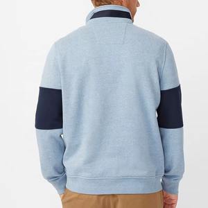 1 \ 4 Media cremallera Manga larga Otoño Invierno Sudadera de alta calidad Bordado personalizado Logo Color Block Hombres Sudadera - Product Image 2