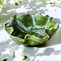 Bol alimentaire en résine époxy de haute qualité, fait main et peint à la main, surface brillante durable, design personnalisable pour servir des salades et des collations