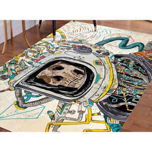 Alfombra de Astronauta con Calavera: Arte Graffiti, Alfombra Antideslizante, Alfombra de Chenilla - Product Image 2