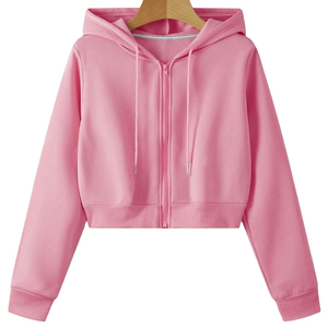 High Quality Sweatshirts Women <b>Crop</b> <b>Top</b> Hoodie 2024 New Style OEM ODM Casual Custom Logo Printing <b>Crop</b> <b>Top</b> Hoodie - Product Image 1