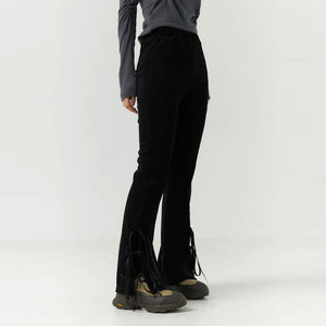 Venta al por mayor mujeres Flare Jogger pantalones y pantalones 100% algodón transpirable suave holgado ancho recto pantalones de pierna de alta calidad OEM 2026 - Product Image 4