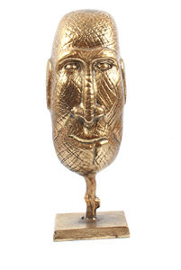 Hand Casted New Small Aluminum Face <b>Sculpture</b> With Antique <b>Gold</b> Finishing Customized Home Decorative <b>Sculpture</b> - Product Image 3