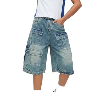 Pantalones Cortos de Mezclilla con Lavado Ácido Personalizados, Estilo Urbano Vintage, Corte Holgado, Algodón, Logotipo Personalizado, OEM - Product Image 1
