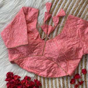 Look élégant Collection Premium Couleur étonnante Nouveau Designer Mono Soie Avec Séquence Travail blouse Femme Fabricant De Mode - Product Image 6