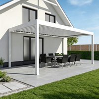 Pavillon moderne multi-scènes en alliage d'aluminium thermolaqué avec toit à persiennes, anti-corrosion, personnalisable pour jardin, terrasse, balcon