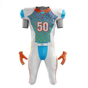 Ensemble complet d'uniformes de football américain personnalisés en polyester pour hommes avec impression par sublimation pour jeu d'entraînement - Product Image 4