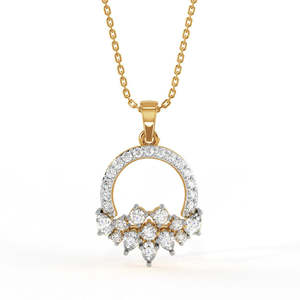 Collar con Colgante Tica de Plata de Ley 925 CLARA, Diseño Geométrico de Flor, Rodio, Moderno, para Compromiso, con Zirconia - Product Image 1