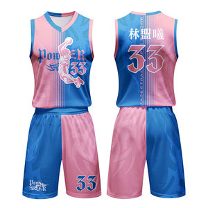 Ventes chaudes Uniforme de basket-ball unisexe personnalisé par sublimation Taille plus grande Imprimé Séchage rapide 100% polyester Respirant Antibactérien - Product Image 1