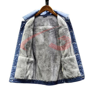 Chaqueta vaquera de lana de otoño e invierno para hombre, chaqueta vaquera lavada elástica, Chaquetas vaqueras a la moda para Primavera e Invierno - Product Image 5