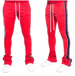 กางเกงวอร์มกางเกงผ้าโพลีเอสเตอร์แบบเชือกรูดสำหรับผู้ชายกางเกงวิ่งแบบเรียงซ้อน - Product Image 1