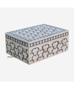 MEUBLES EN INSTALLATION D'OS TRADITION ARTISANAT tradition personnalisée et florale Table de chevet Armoire Incrustation d'os Salon de l'Inde - Product Image 4