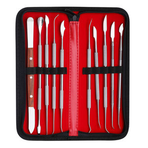 QNQ profesional 10 Uds cuchillo de cera de doble punta de acero inoxidable Kit de espátula de mezcla instrumentos quirúrgicos dentales herramientas de tallador Dental - Product Image 1