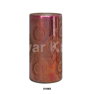 Jarrón de cristal de mercurio grabado, hermosos jarrones de flores de cobre para el hogar, sala de estar, dormitorio y decoración de escritorio de oficina - Product Image 1